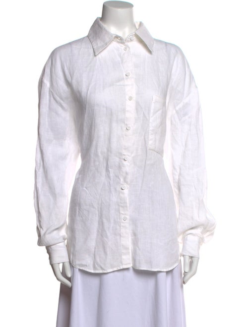 Aexae Linen Long Sleeve Button-Up Top