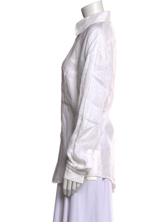 Aexae Linen Long Sleeve Button-Up Top