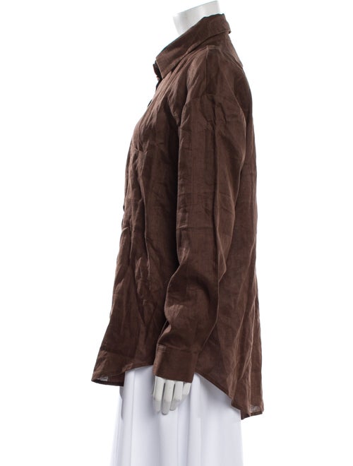 Aexae Linen Long Sleeve Button-Up Top