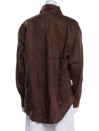 Aexae Linen Long Sleeve Button-Up Top