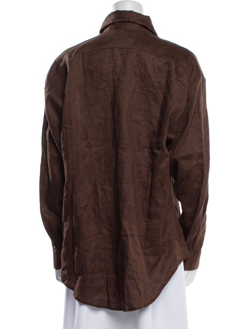 Aexae Linen Long Sleeve Button-Up Top