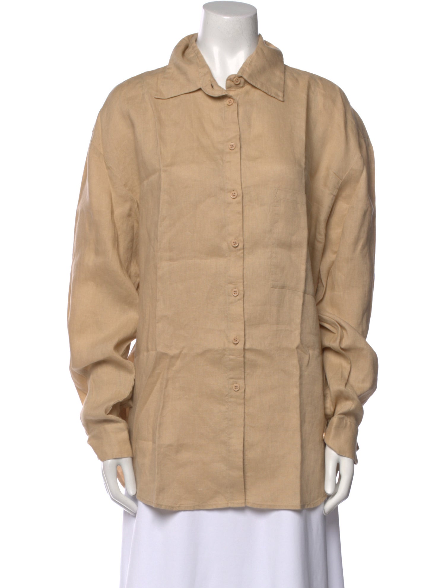 Aexae Linen Long Sleeve Button-Up Top w/ Tags