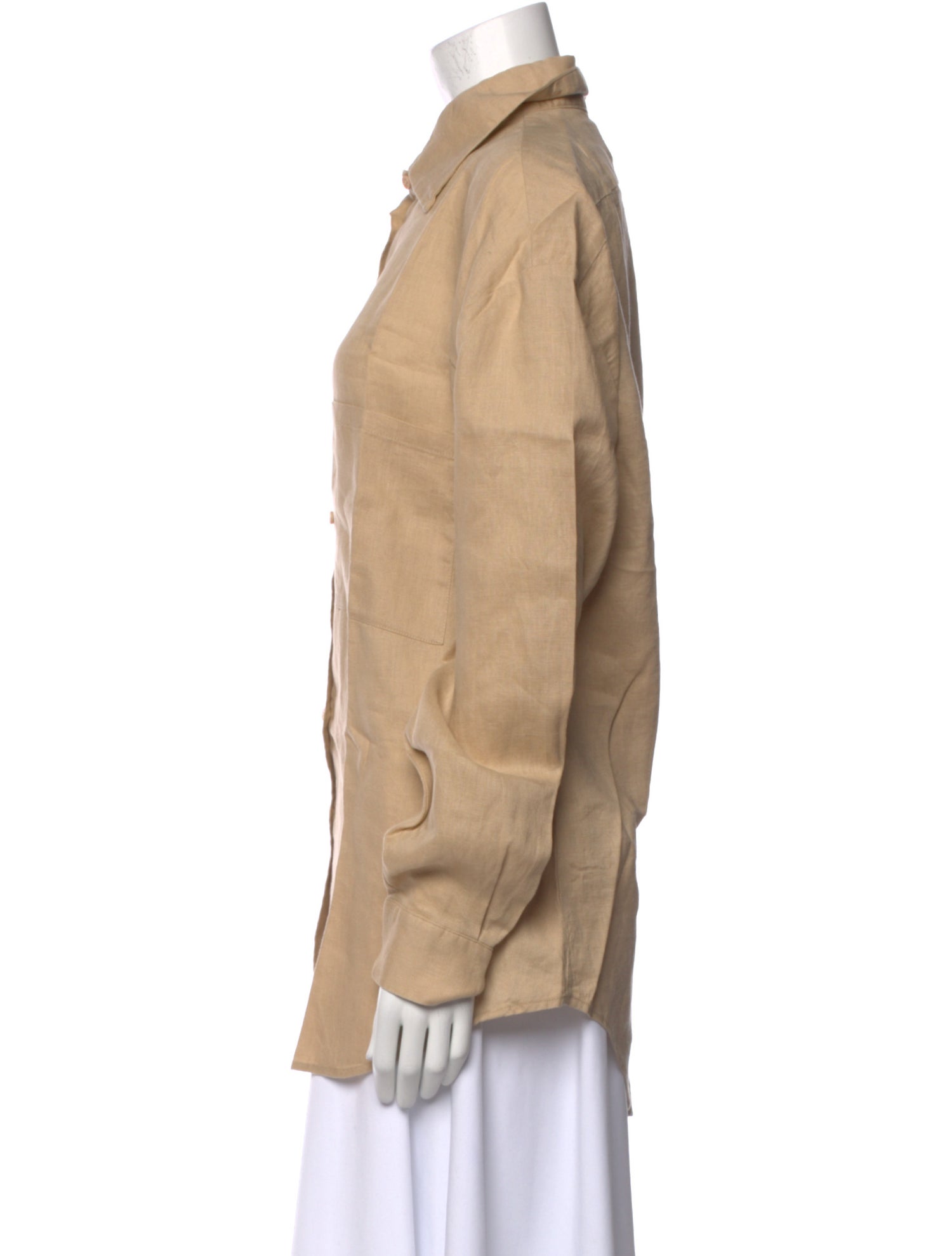 Aexae Linen Long Sleeve Button-Up Top w/ Tags