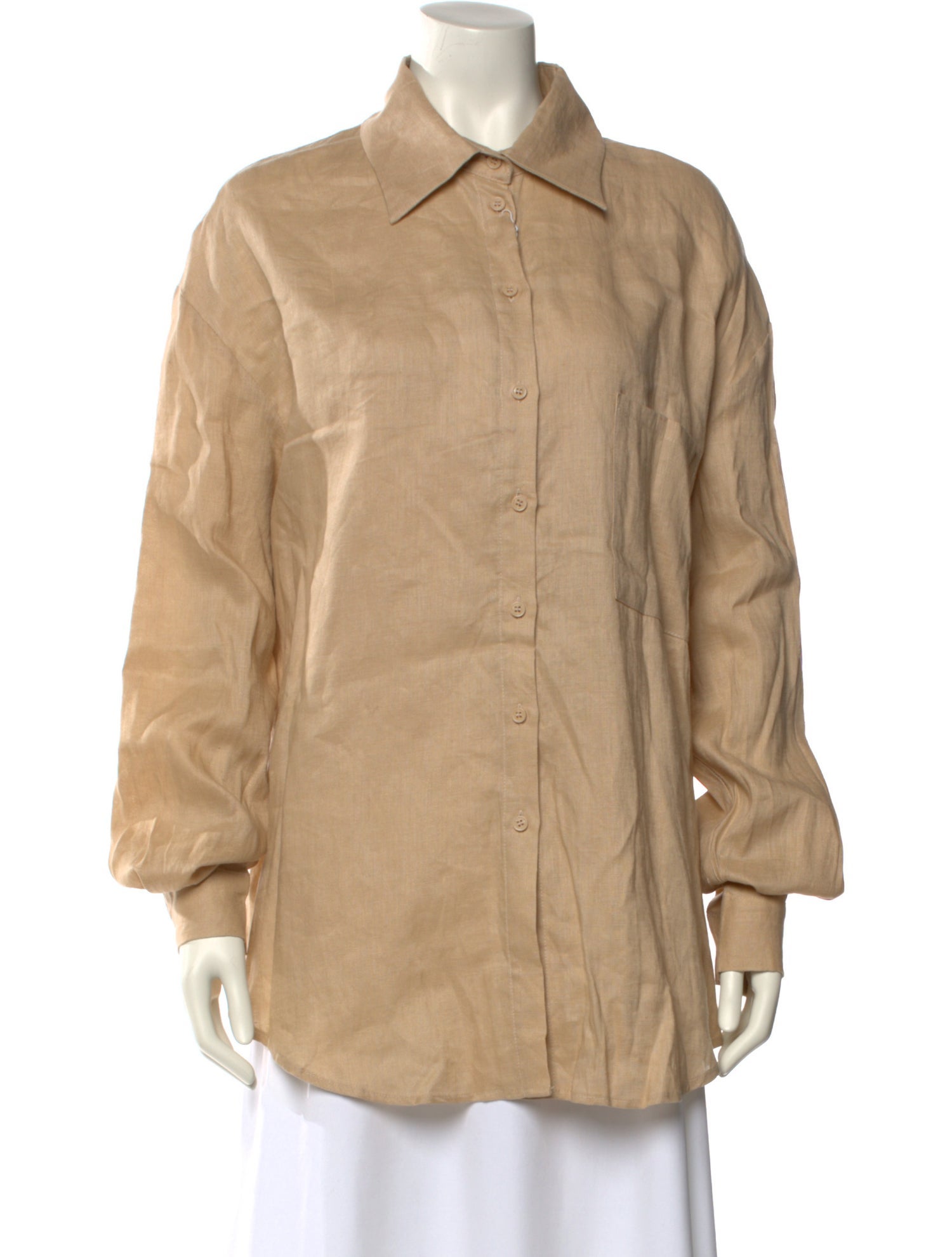 Aexae Linen Long Sleeve Button-Up Top