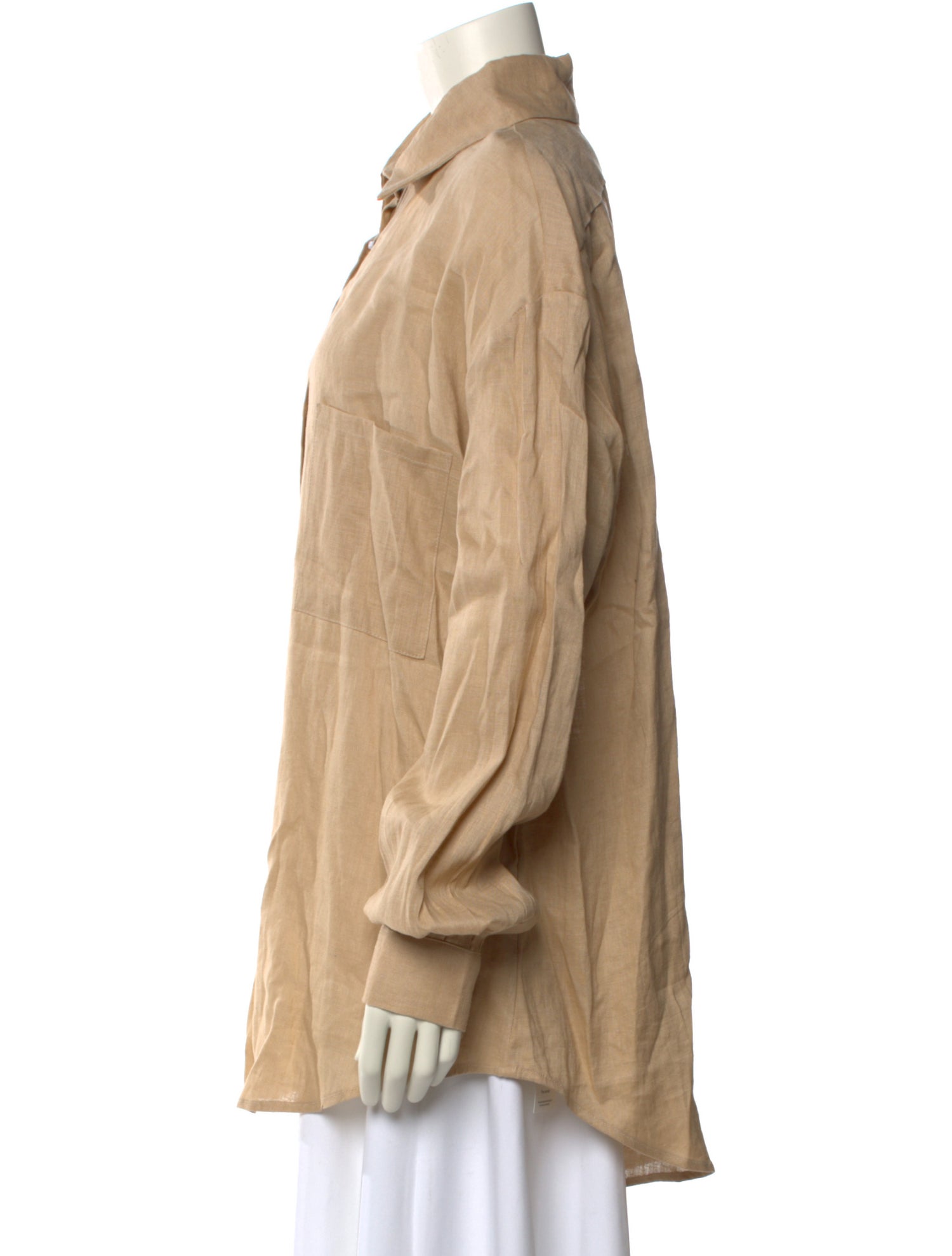 Aexae Linen Long Sleeve Button-Up Top