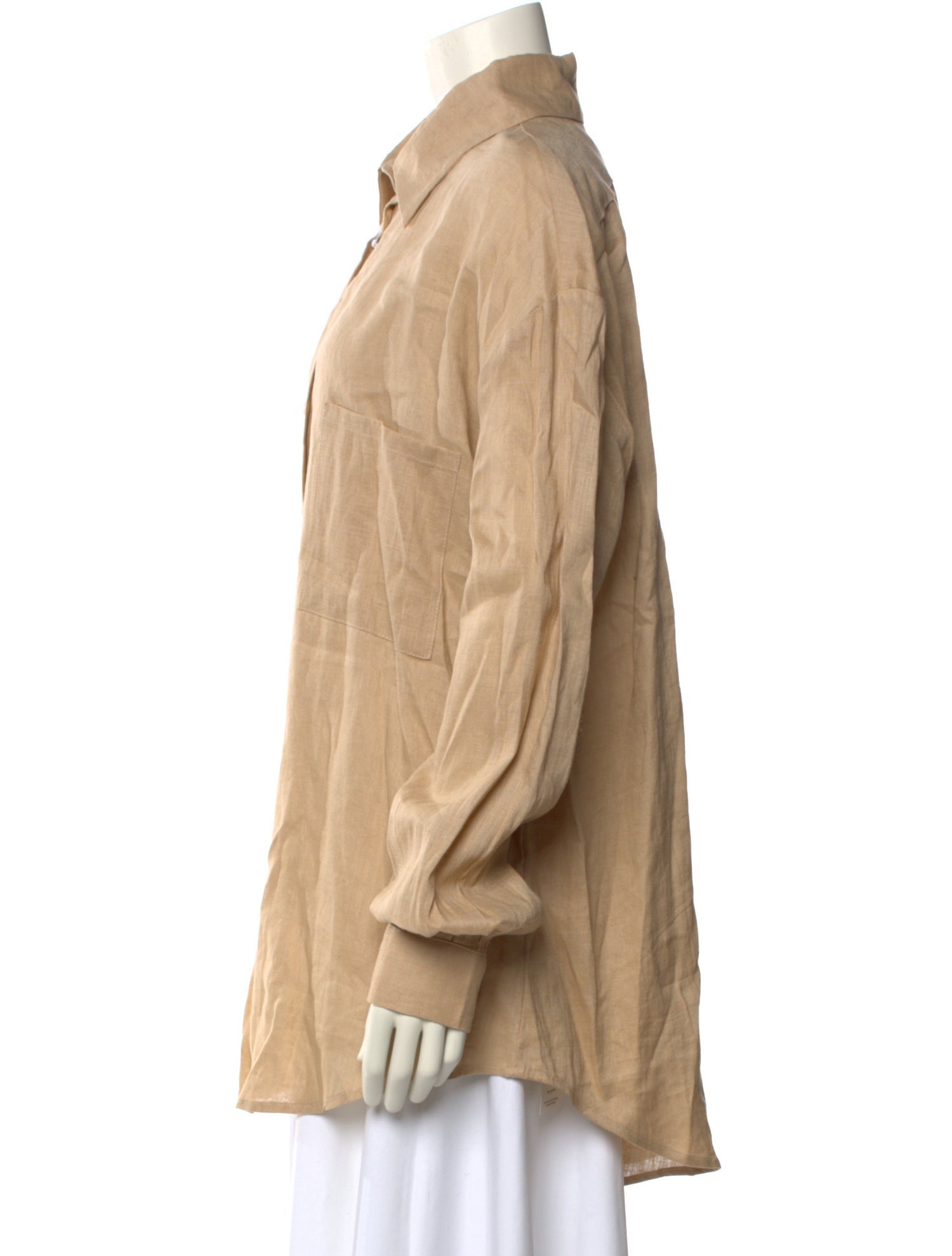 Aexae Linen Long Sleeve Button-Up Top w/ Tags