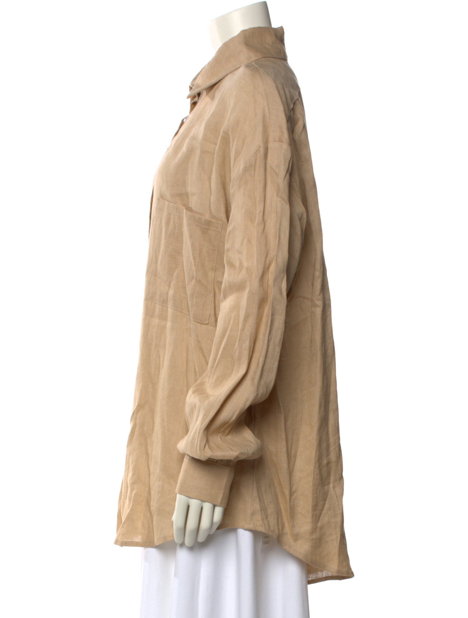 Aexae Linen Long Sleeve Button-Up Top