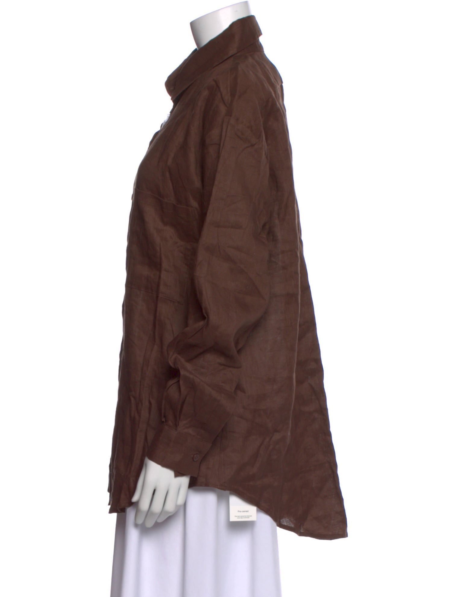 Aexae Linen Long Sleeve Button-Up Top w/ Tags