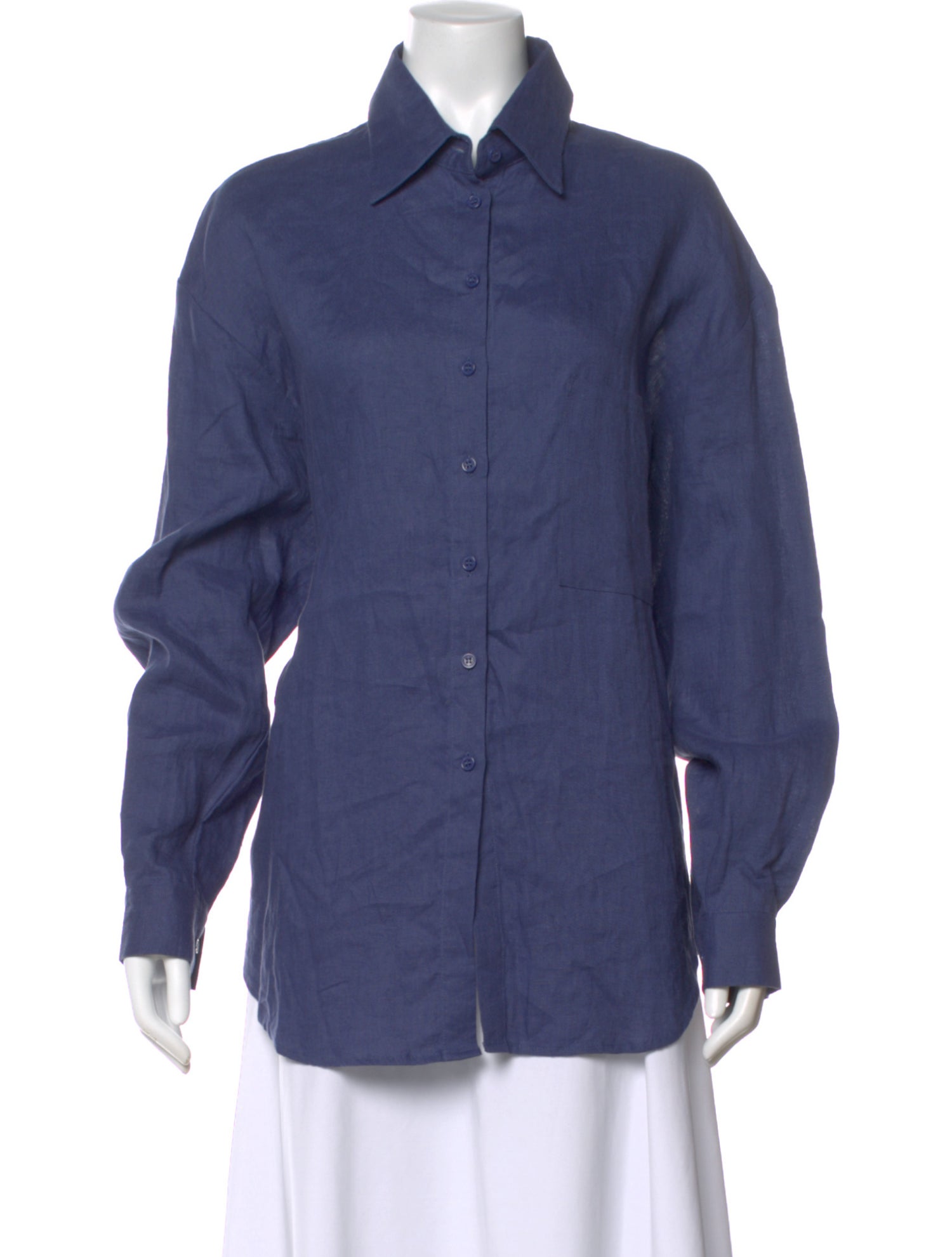 Aexae Linen Long Sleeve Button-Up Top
