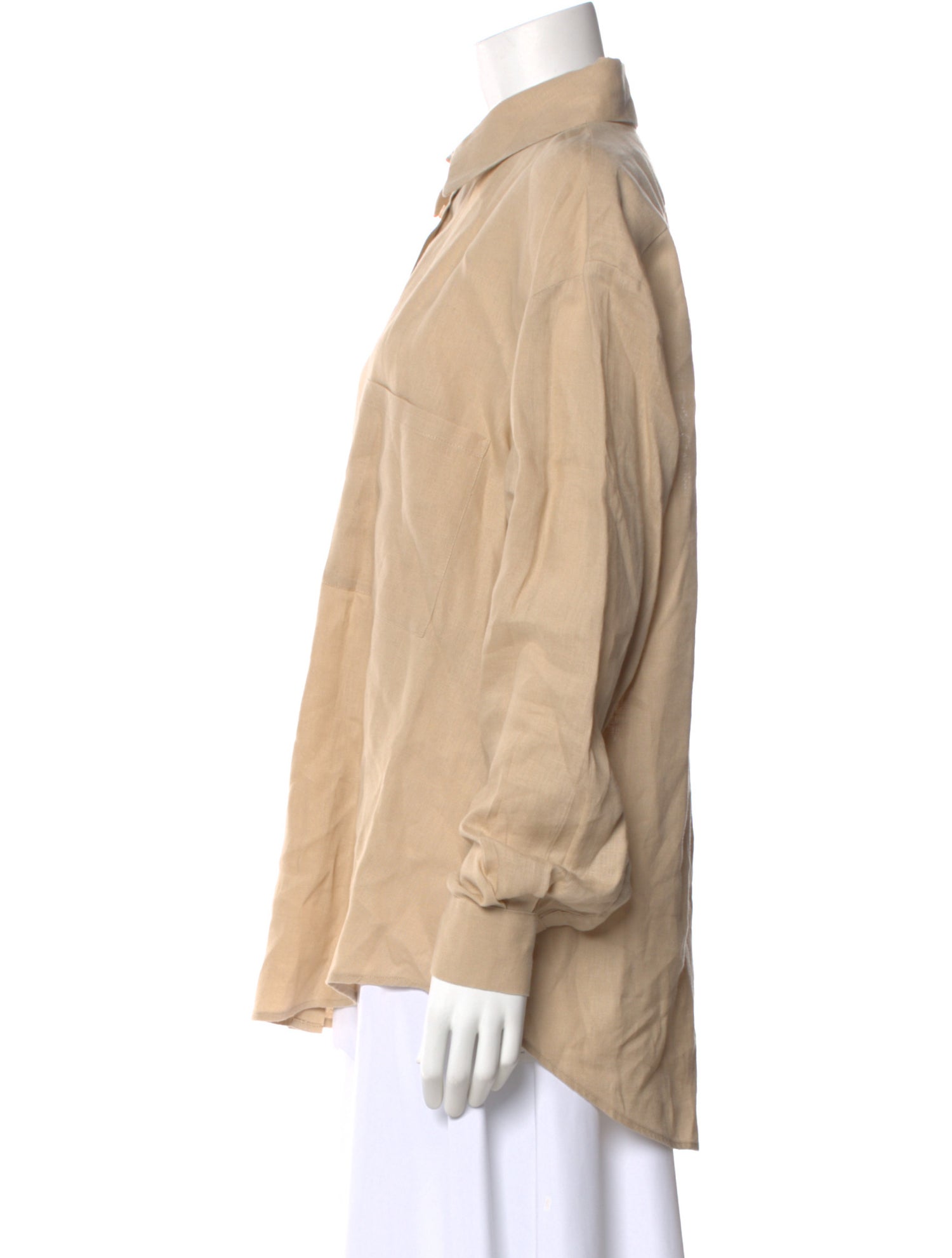 Aexae Linen Long Sleeve Button-Up Top