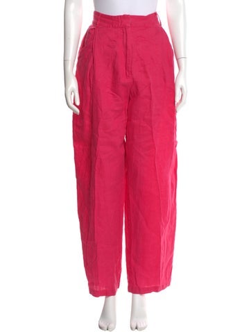 Pre-owned Aexae Linen Wide Leg Pants In Pink