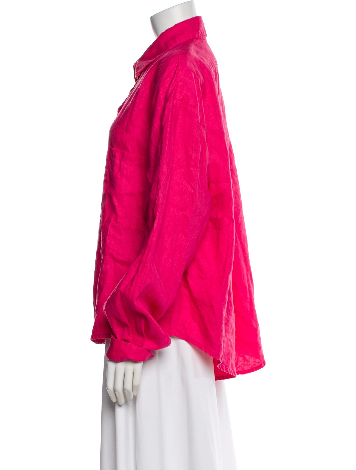 Aexae Linen Long Sleeve Button-Up Top