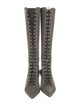Aeyde Embossed Leather Animal Print Boots