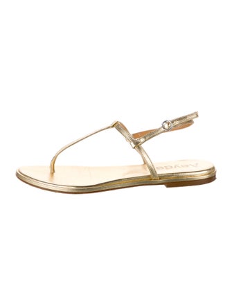 Aeyde Leather T-Strap Sandals