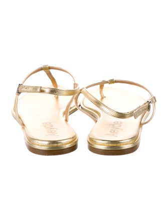 Aeyde Leather T-Strap Sandals