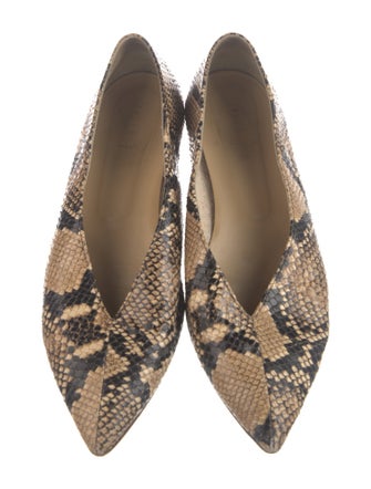 Aeyde Leather Animal Print Flats