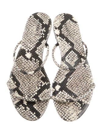 Aeyde Leather Animal Print Slides