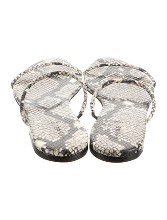 Aeyde Leather Animal Print Slides