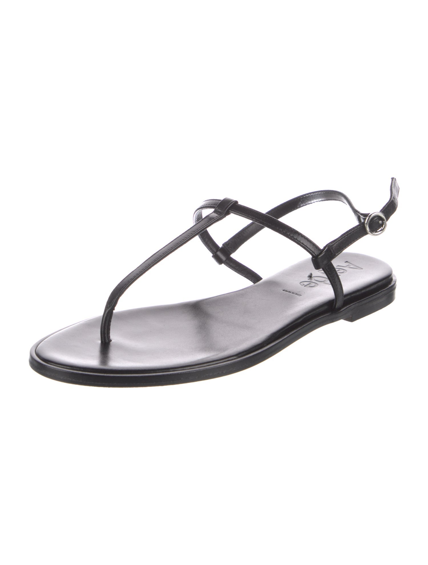 Aeyde Leather T-Strap Sandals