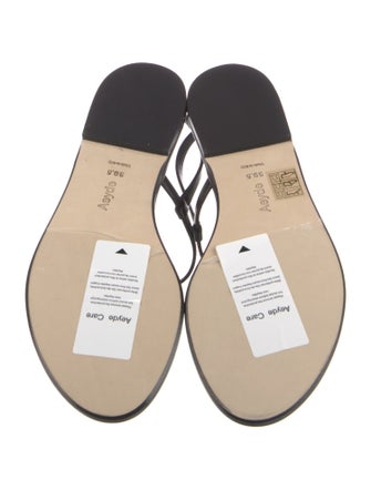 Aeyde Leather T-Strap Sandals