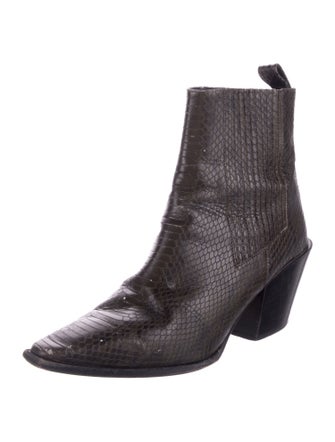 Aeyde Leather Animal Print Boots