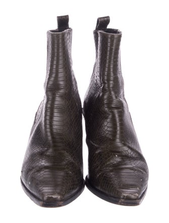 Aeyde Leather Animal Print Boots