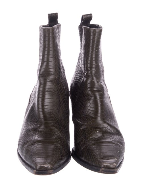 Aeyde Leather Animal Print Boots