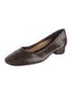 Aeyde Embossed Leather Animal Print Ballet Flats