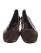 Aeyde Embossed Leather Animal Print Ballet Flats