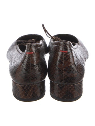 Aeyde Embossed Leather Animal Print Ballet Flats