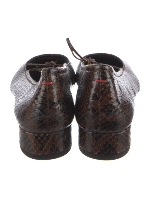 Aeyde Embossed Leather Animal Print Ballet Flats