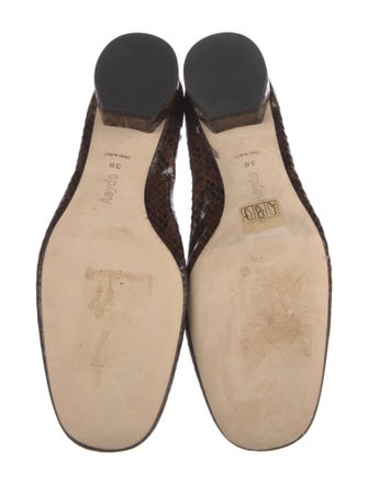 Aeyde Embossed Leather Animal Print Ballet Flats