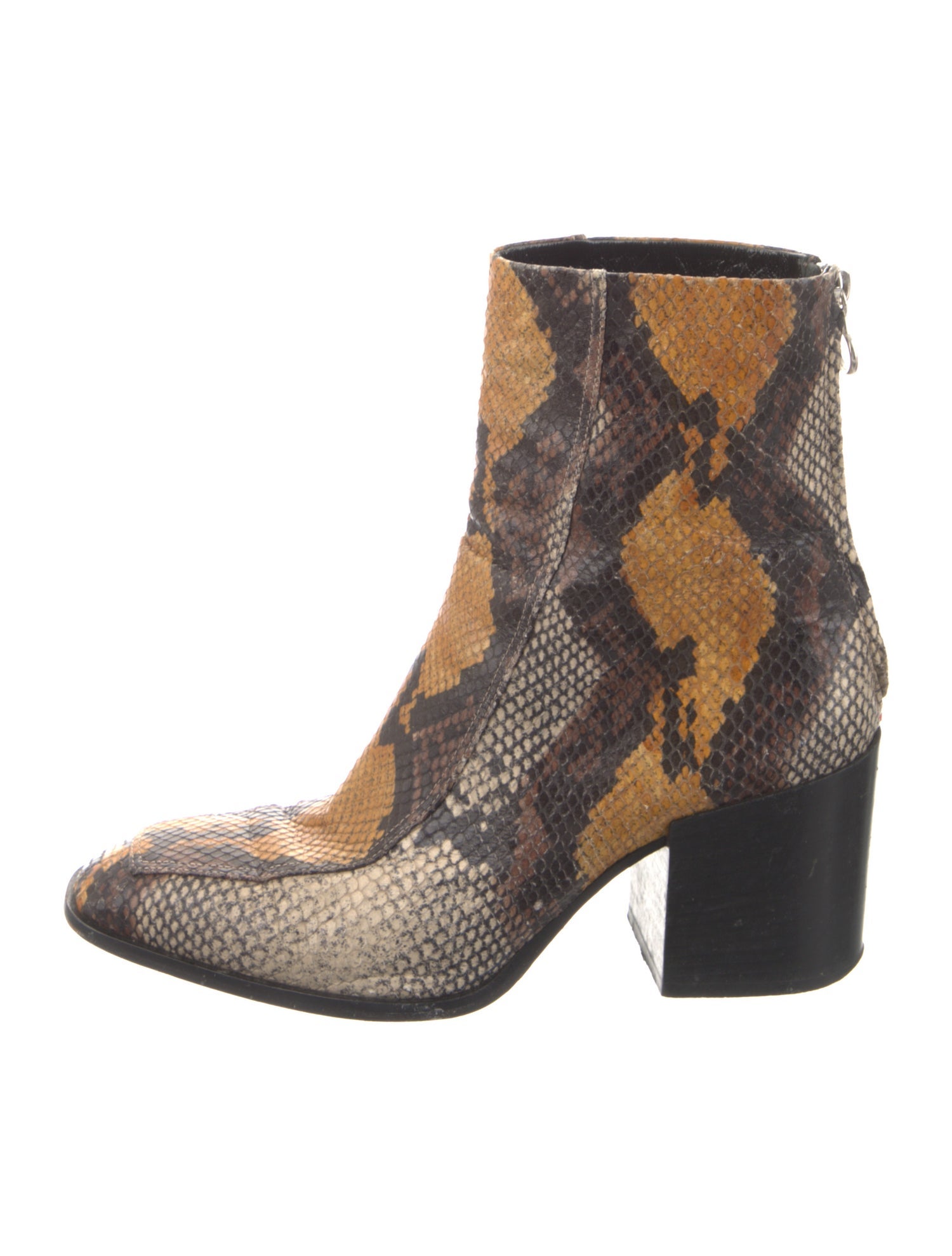 Aeyde Snakeskin Animal Print Western Boots