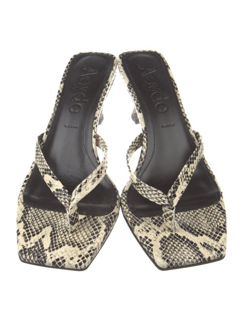Aeyde Snakeskin Animal Print Slides