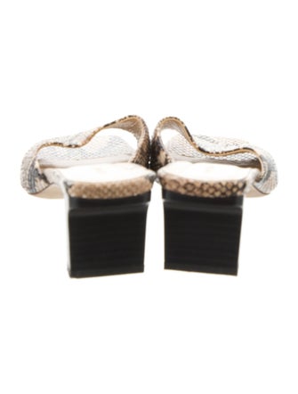 Aeyde Leather Animal Print Slides