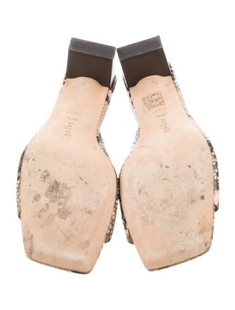 Aeyde Leather Animal Print Slides