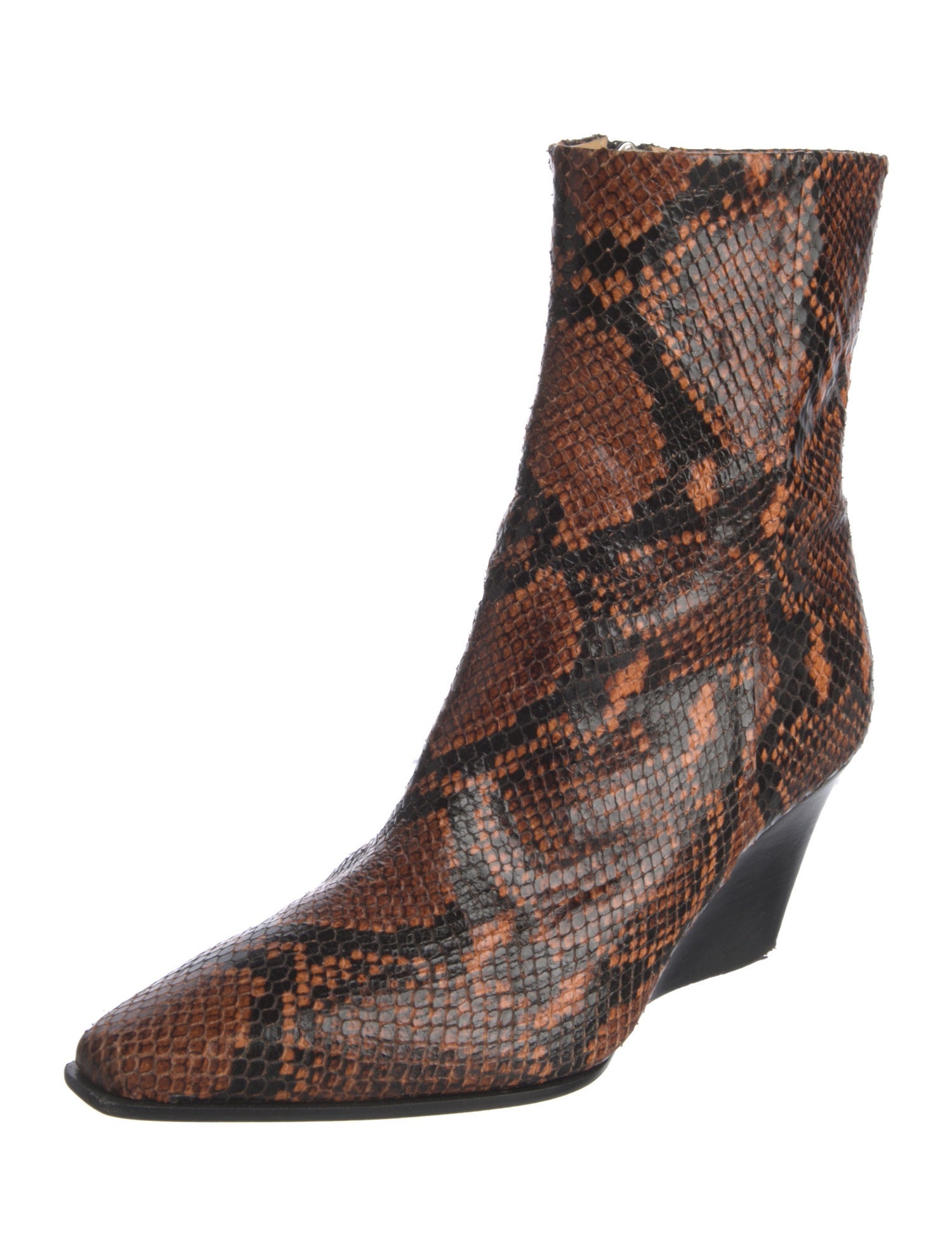 Aeyde Leather Animal Print Boots