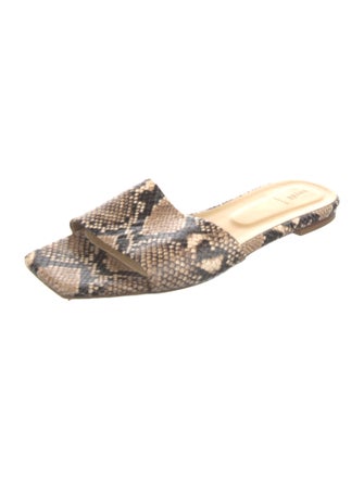 Aeyde Leather Animal Print Slides