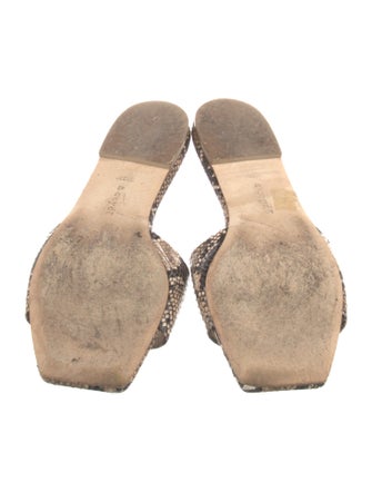 Aeyde Leather Animal Print Slides