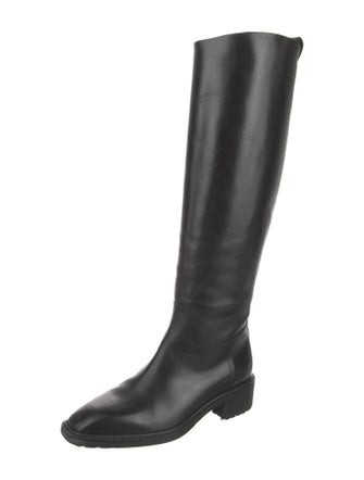 Aeyde Leather Embroidered Accent Riding Boots