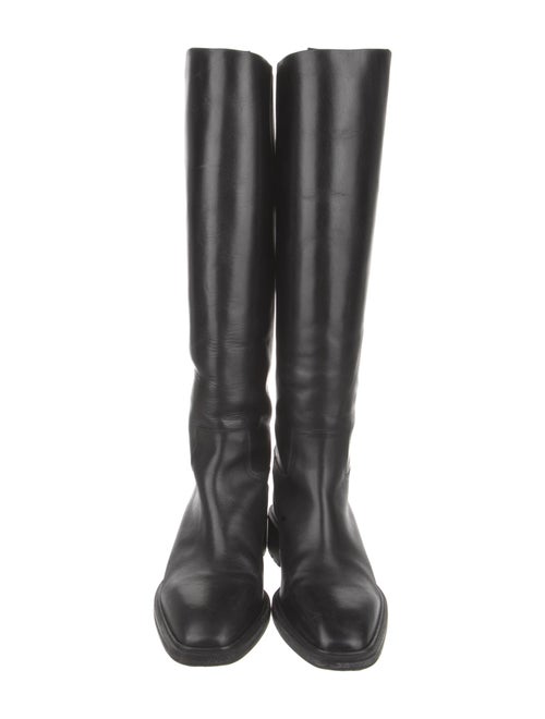 Aeyde Leather Embroidered Accent Riding Boots
