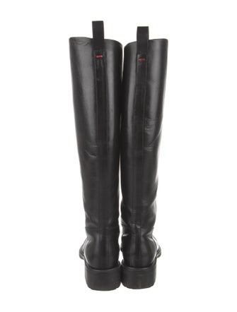 Aeyde Leather Embroidered Accent Riding Boots