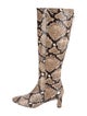 Aeyde Embossed Leather Animal Print Boots