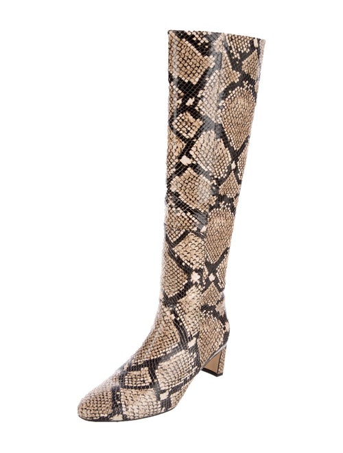 Aeyde Embossed Leather Animal Print Boots