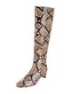 Aeyde Embossed Leather Animal Print Boots