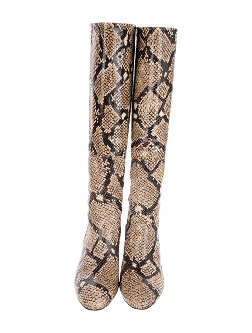 Aeyde Embossed Leather Animal Print Boots