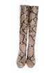 Aeyde Embossed Leather Animal Print Boots