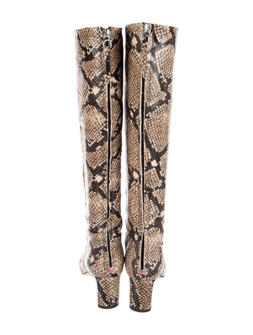 Aeyde Embossed Leather Animal Print Boots