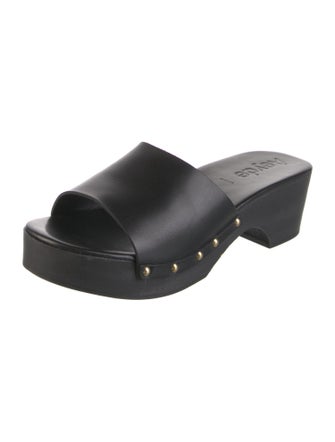 Aeyde Leather Studded Accents Slides