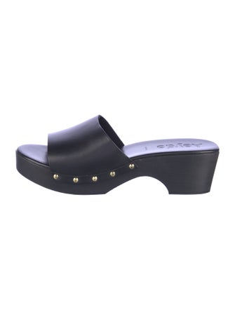 Aeyde Leather Studded Accents Slides